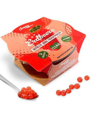 Fruit Pearls Strawberry - Jordbær Gelekuler til Boba/Bubble Tea 100 gram