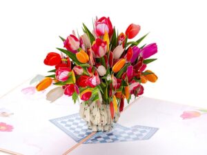3D pop up-kort – Tulipanbukett