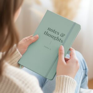 Notatbok med navn - Grønn